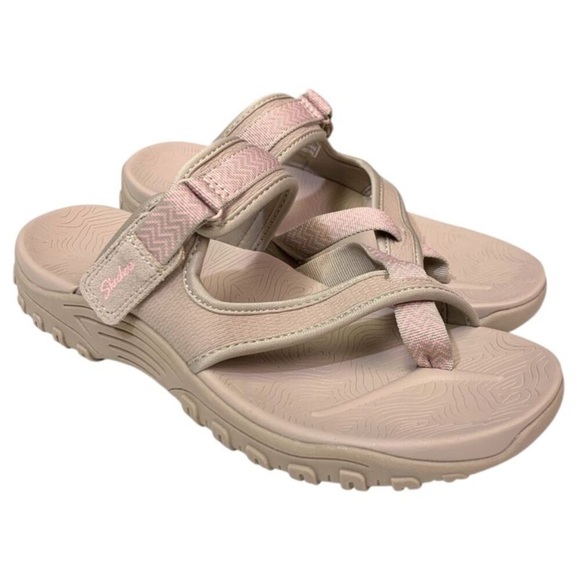 Skechers Adventure Women's Reggae Hook & Loop Strap Slide Sandal - Taupe - Picture 1 of 7